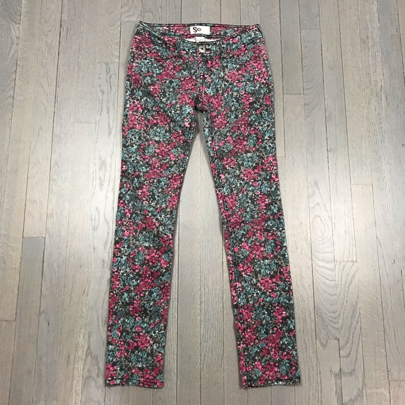 SO Pants - SO Juniors Floral Skinny Leg Denim Jeans Pants
